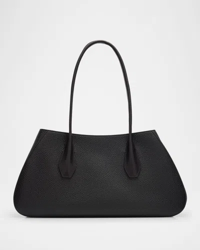 The Row Alger Geometric Shoulder Bag In Leather In Black