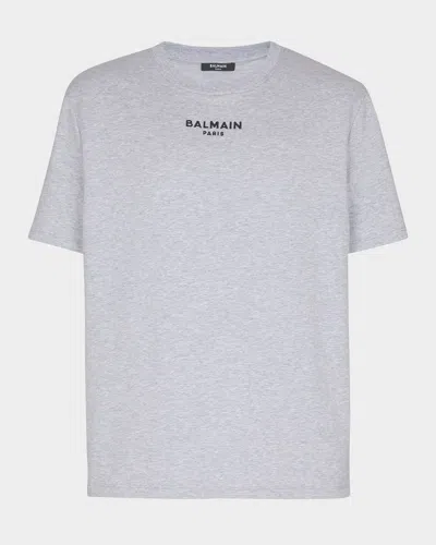 Balmain Embroidered Paris T-shirt In Gray