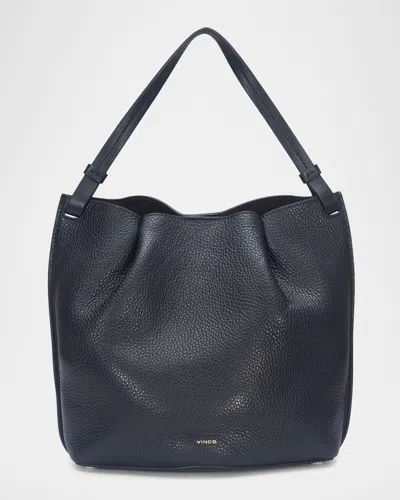 Vince Mia Pebbled Leather Tote Bag In Black