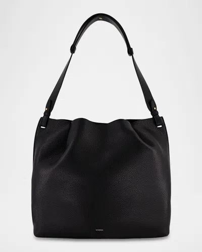 Vince Ava Pebbled Leather Tote Bag In Black
