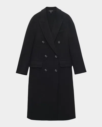 Rag & Bone Vasso Double Breasted Wool Blend Coat In Black