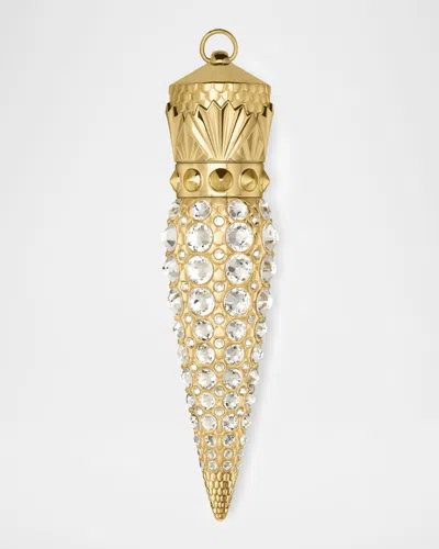 Christian Louboutin Strass Rouge Louboutin Refillable Lipstick Case In Gold
