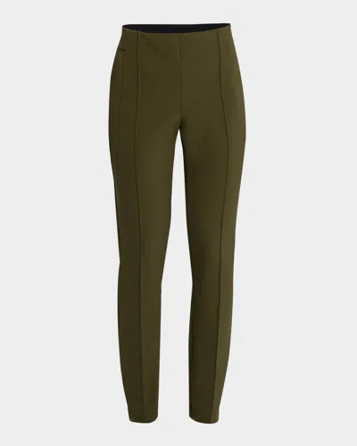 Lafayette 148 Gramercy Acclaimed-stretch Pants In Green