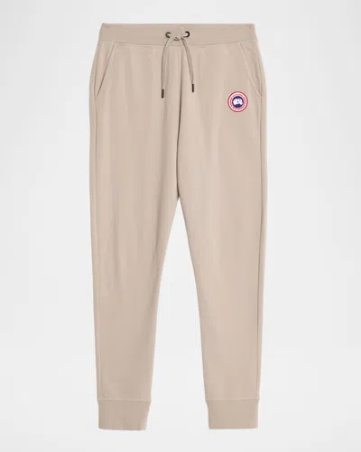 Canada Goose Cotton Track-pants With Ribbed Cuffs In Gray
