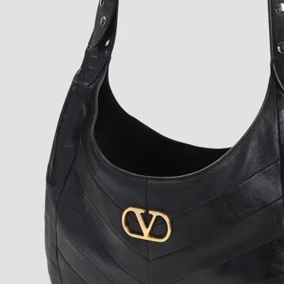 Valentino Hoboho Small Shoulder Bag With Studded Strap In Black