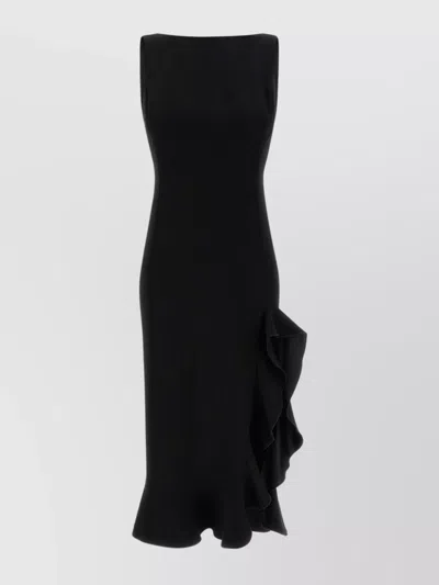 Pinko Ruffled Midi Skirt In Black