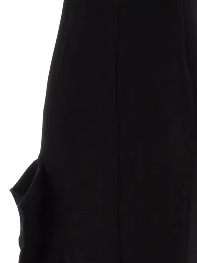 Pinko Ruffled Midi Skirt In Black