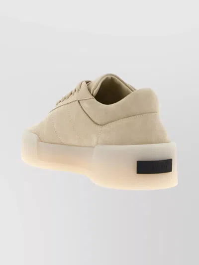 Fear Of God Low Top Suede Sneakers With Rubber Sole In Neutral