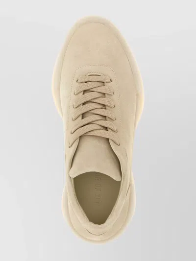 Fear Of God Low Top Suede Sneakers With Rubber Sole In Neutral