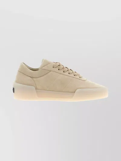 Fear Of God Low Top Suede Sneakers With Rubber Sole In Neutral