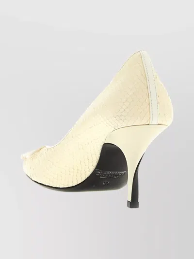 Jacquemus Tourni 80 Python-embossed Leather Pumps In White