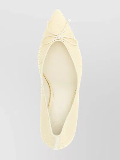 Jacquemus Tourni 80 Python-embossed Leather Pumps In White