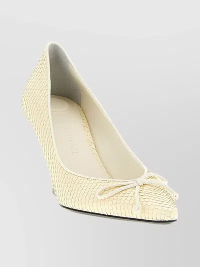 Jacquemus Tourni 80 Python-embossed Leather Pumps In White