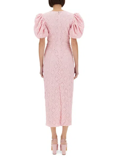 Rotate Birger Christensen Rotate Sunday Puffy Floral-jacquard Midi Dress In Pattern