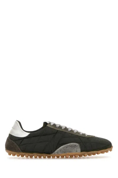 Maison Margiela Quilted-texture Sneakers With Rugged Sole And Suede Overlays In Multi
