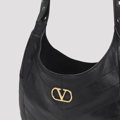 Valentino Hoboho Small Shoulder Bag With Studded Strap In Black