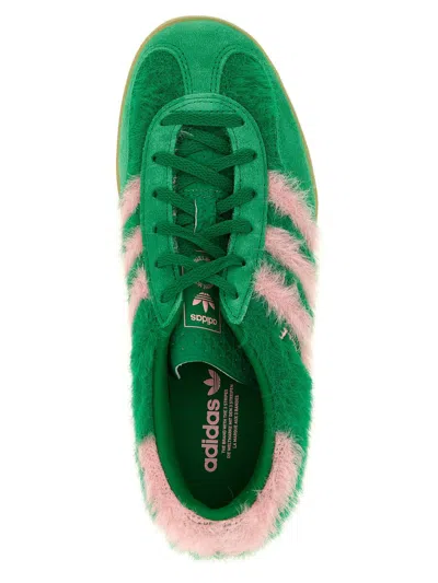 Adidas Originals Gazelle Indoor Suede-trimmed Brushed-knit Sneakers In Green
