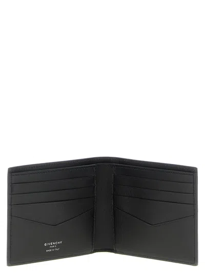Givenchy Black Bi-fold Wallet With Logo Lettering On The Front In Grained Leather Man In Black