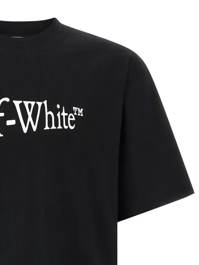 Off-white Oversized Black T-shirt With Contrasting Logo Print In Cotton