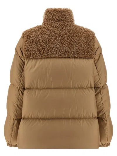 Moncler Daunenjacke Esnaie Mit Teddyfleece In Brown