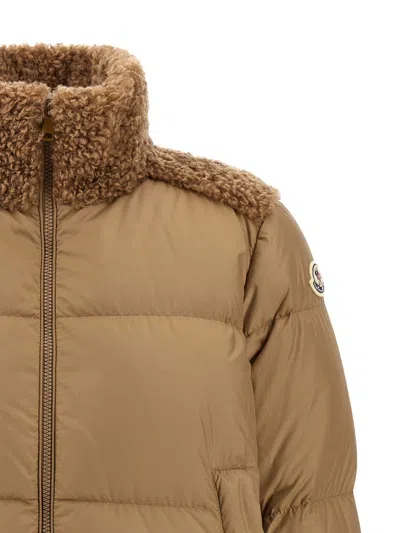 Moncler Daunenjacke Esnaie Mit Teddyfleece In Brown