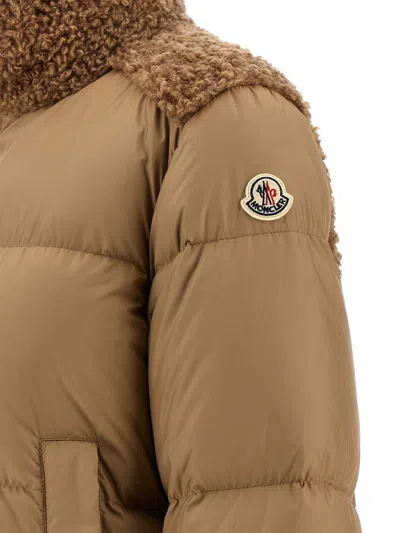 Moncler Daunenjacke Esnaie Mit Teddyfleece In Brown