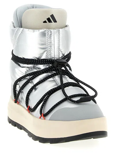 Adidas Originals X Moon Boot Quilted Lace-up Ace Boots In Silver