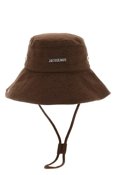 Jacquemus Le Bob De-nmes Bucket Hat In Brown