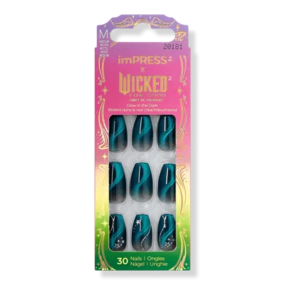 Kiss Impress X Wicked For Good Press On Nails - Unleash Your Magic In Multi