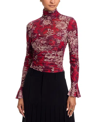 Cinq À Sept Cinq A Sept Lucy Ruched Top In Red