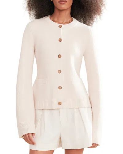 Jenni Kayne Cooper Wool Blend Crewneck Cardigan Sweater In Neutral