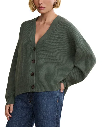 Jenni Kayne Cropped Cashmere Cocoon Cardigan Pine In Green