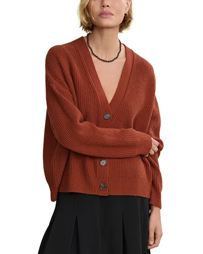 Jenni Kayne Womens Cropped Cashmere Knit Cardigan Cardigan Rust Xs In Brown