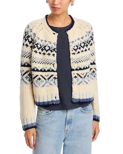 Velvet By Graham & Spencer Fair Isle Cardigan In Neutral