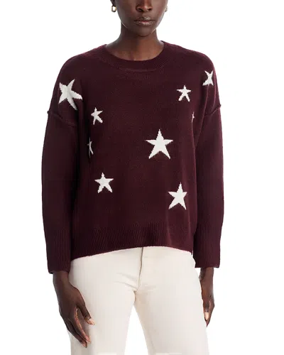 Vince Camuto Star Crewneck Sweater In Burgundy