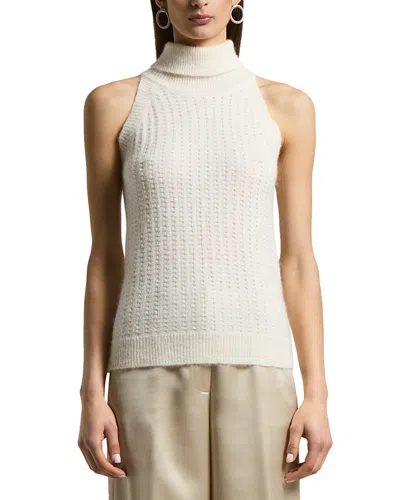 Peserico Turtleneck Sleeveless Knitted Sweater In White