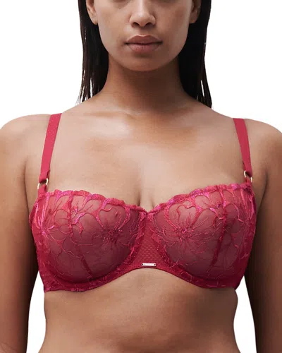 Chantelle Fleur Demi Bra In Red