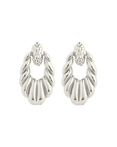 Sterling Forever Enid Textured Drop Earrings In Silver