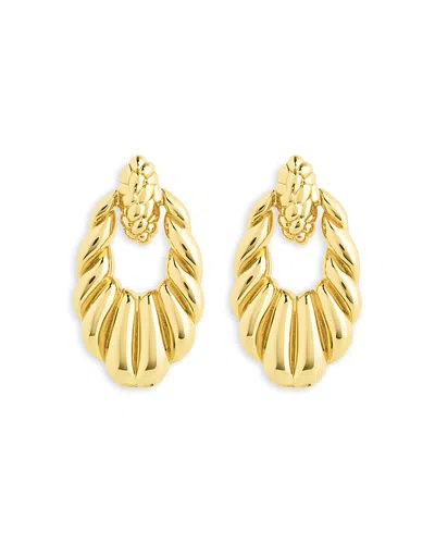 Sterling Forever Enid Textured Drop Earrings In Gold