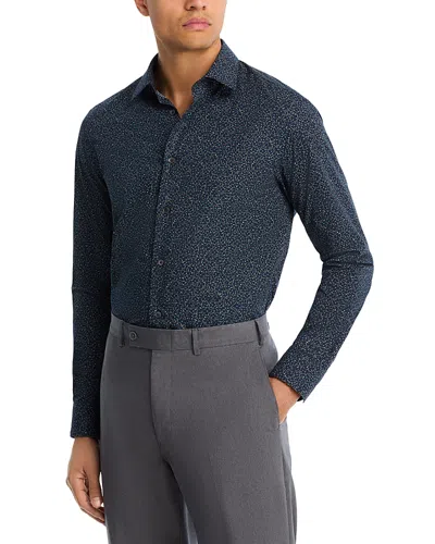 Paul Smith Outine Flower Print Shirt In Blue