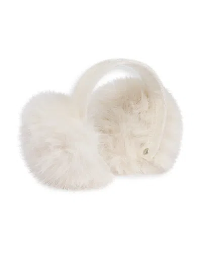 Surell Velvet & Faux Fur Earmuffs In White