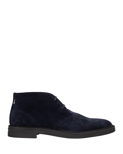 Hugo Boss Lace-up Suede Boots In Blue