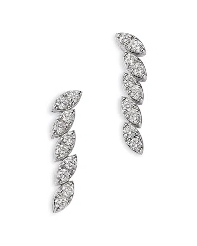 Roberto Coin Diamond Drop Earrings In 18k White Gold In Metallic
