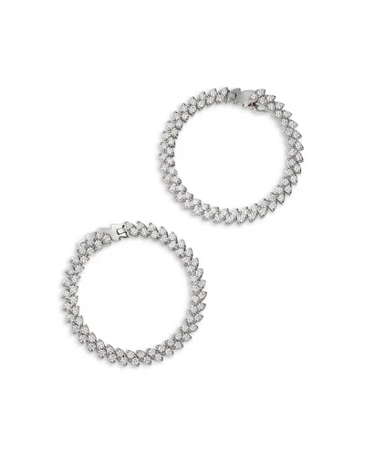 Roberto Coin Diamond Spiral Hoop Earrings In 18k White Gold, 4.24 Tcw In Metallic