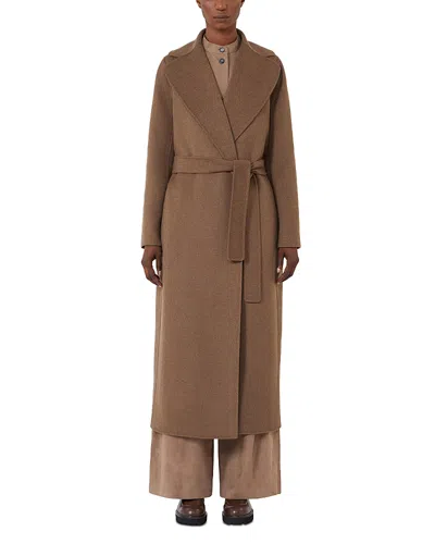Max Mara Poldo Brown Wool Coat In Brown