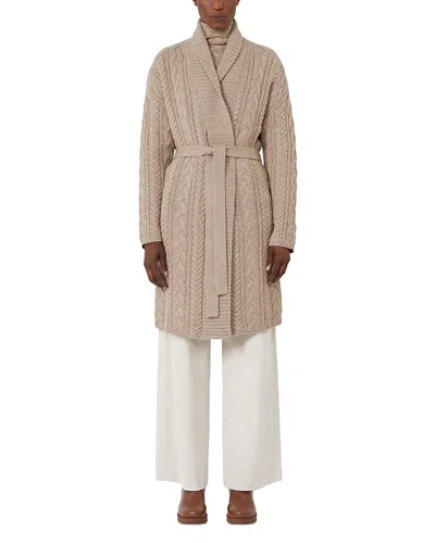 Max Mara Quebec Beige Wool Cashmere Cardigan In Sand