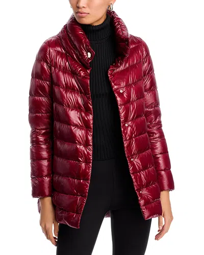 Herno Amelia Stand Collar Down Puffer Coat In Red