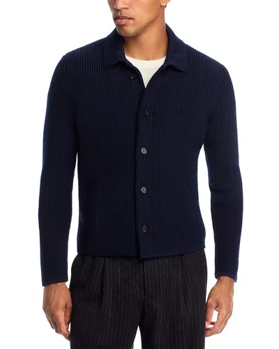Maurizio Baldassari Brenta Textured Wool Cardigan In Blue