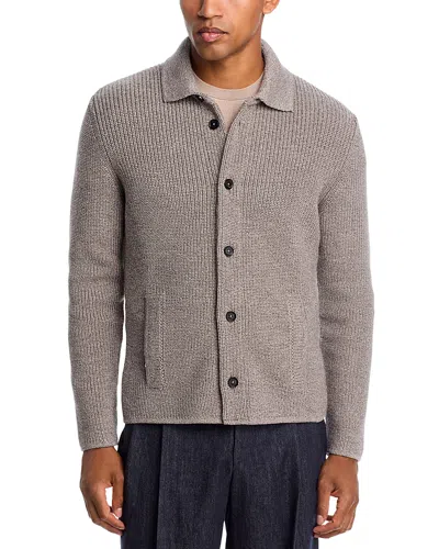 Maurizio Baldassari Brenta Textured Wool Cardigan In Gray