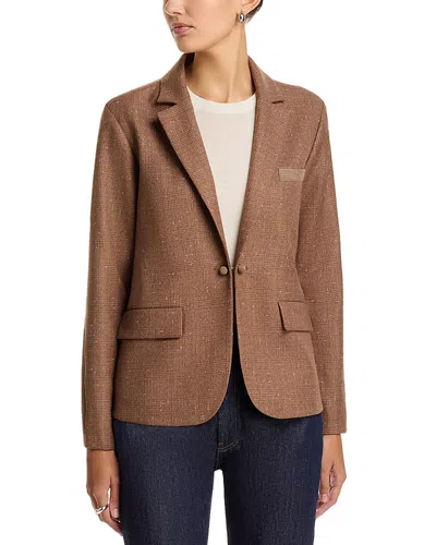 Fabiana Filippi Prince Of Wales Single Breasted Jacket In Brown